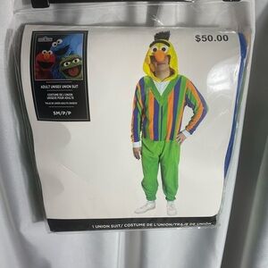 Sesame Street Bert Colorful Striped Adult Size S Unisex Costume NWT Party City
